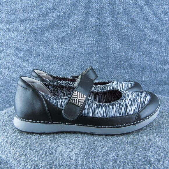 Alegria GEM Women Mary Jane Shoes Size 38 Medium Black Leather Hook & Loop - Picture 4 of 9